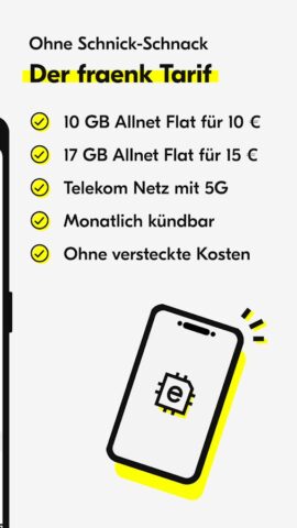 fraenk: Die Mobilfunk App لنظام Android