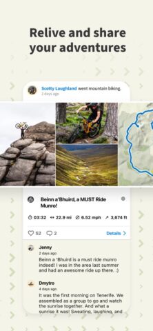 komoot – hike, bike & run لنظام iOS