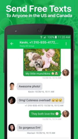 Android 用 textPlus: テキストメッセージ + 通話