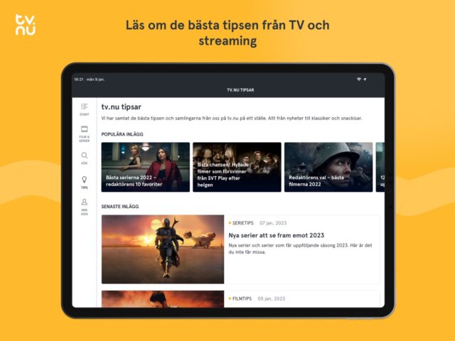 iOS용 tv.nu: Streaming, TV & tablå
