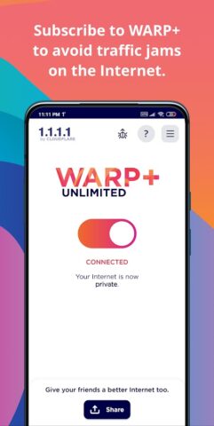 1.1.1.1 + WARP: Safer Internet para Android