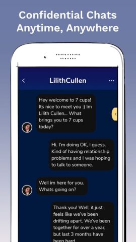 Android 版 7 Cups – 焦慮與抑鬱和壓力聊天和自助