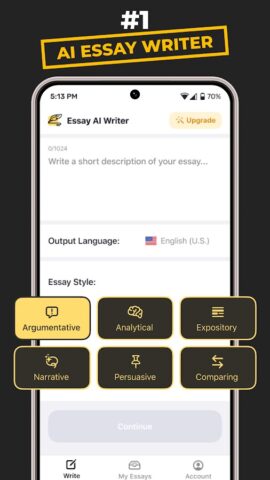 AI Writing: Essay لنظام Android