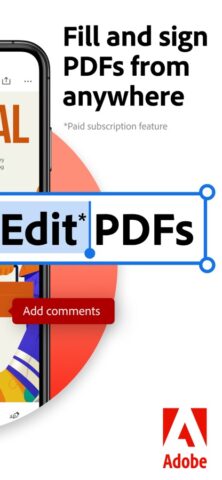Adobe Acrobat Reader แก้ไข PDF สำหรับ iOS