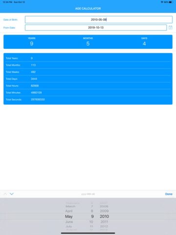 Age Calculator App para iOS