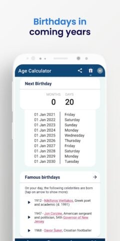 Age Calculator — Date of Birth для Android