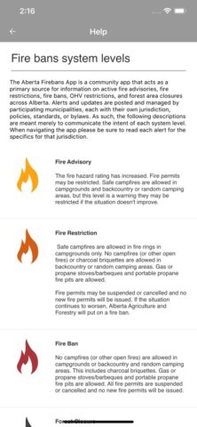 Alberta Fire Bans pour iOS