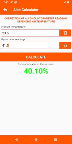 Alco Calculator for moonshiner لنظام Android