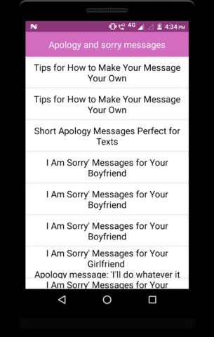 Apology and sorry messages для Android — скриншот 2