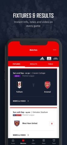 iOS 版 Arsenal Official App