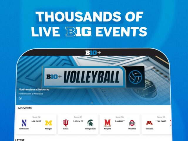 B1G+: Watch College Sports para iOS