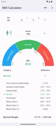 Calcolatore BMI per Android