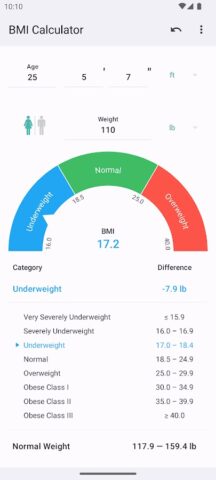 BMI حاسبة لنظام Android