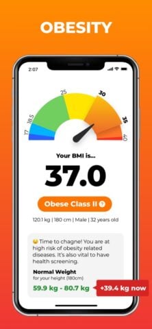 Калькулятор ИМТ, идеальный вес для iOS