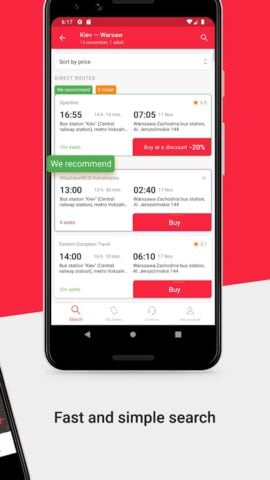 BUSFOR – bus tickets for Android