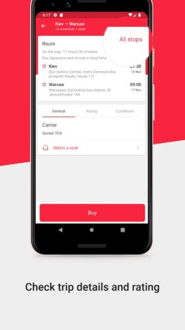 Android 用 BUSFOR Билеты на автобус, расп