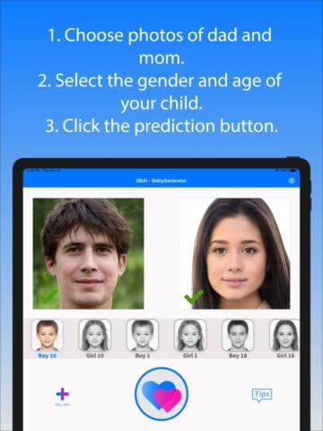 iOS 用 BabyGenerator – 赤ちゃんの顔を予測