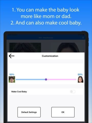 BabyGenerator ทำนายใบหน้าทารก สำหรับ iOS