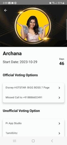 Android 用 BiggBoss Tamil 7 Live Voting