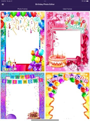 Birthday Photo Frames – Editor para iOS