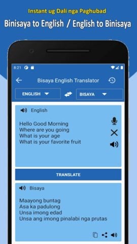 Bisaya Translate to English per Android