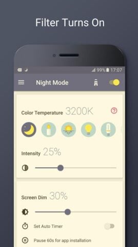 Bộ lọc sáng xanh – Chế độ đêm cho Android