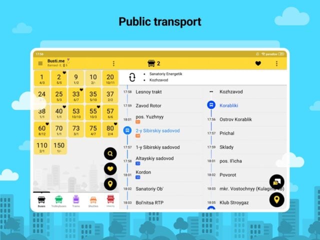 Bustime: Transport online pour iOS