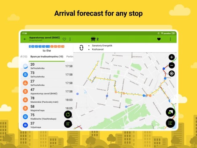 Bustime: Transport online สำหรับ iOS