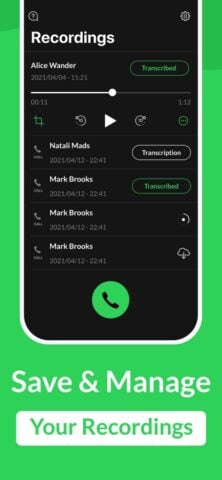 iOS 用 iPhone用の通話録音とボイスレコーダー