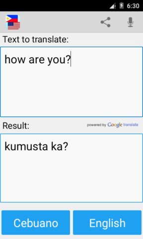 Cebuano penerjemah untuk Android