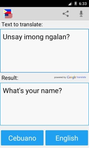 Android için Cebuano tercümecisi