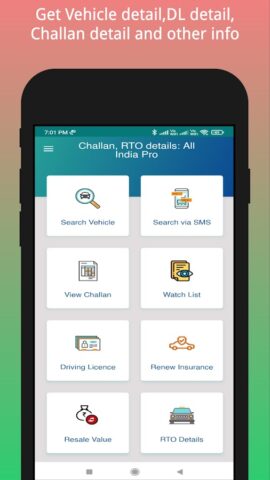 Android 版 Challan, Vahan,  RTO info: Ind