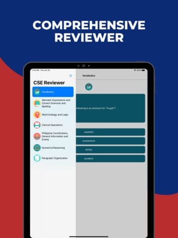 Civil Service Exam Reviewer para iOS