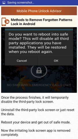 Clear Mobile Password PIN Help для Android — скриншот 4