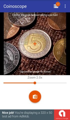 Coinoscope: Coin identifier สำหรับ Android