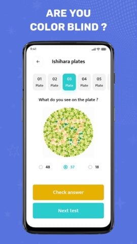 Android için Ishihara Renk Körlüğü Testi