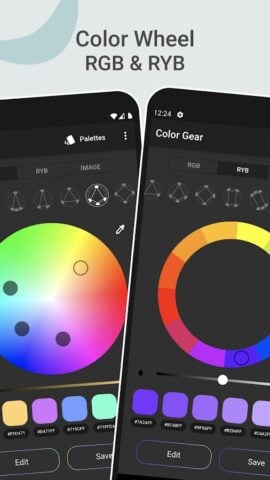 Android için Color Gear: renk paletleri