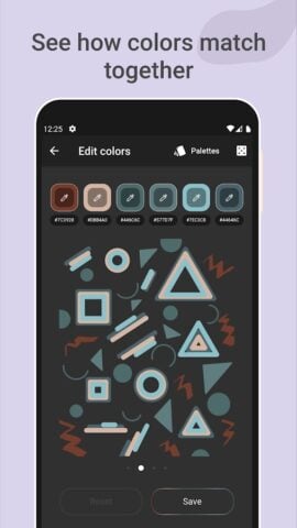 Android için Color Gear: renk paletleri