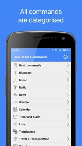 Commands for Google Assistant for Android
