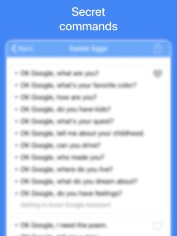 Commands for Google Assistant per iOS