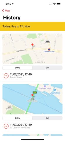 Congestion Zone App สำหรับ iOS