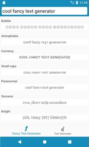 Android 版 Cool Fonts – Font Generator