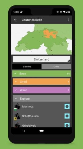 Countries Been: Visited Places für Android