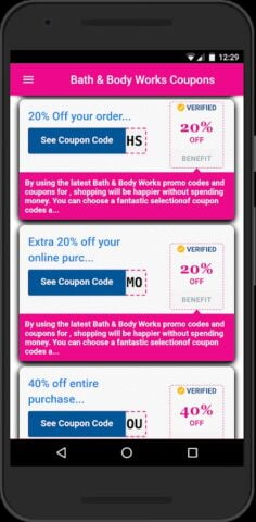 Coupons for Bath & Body Works لنظام Android