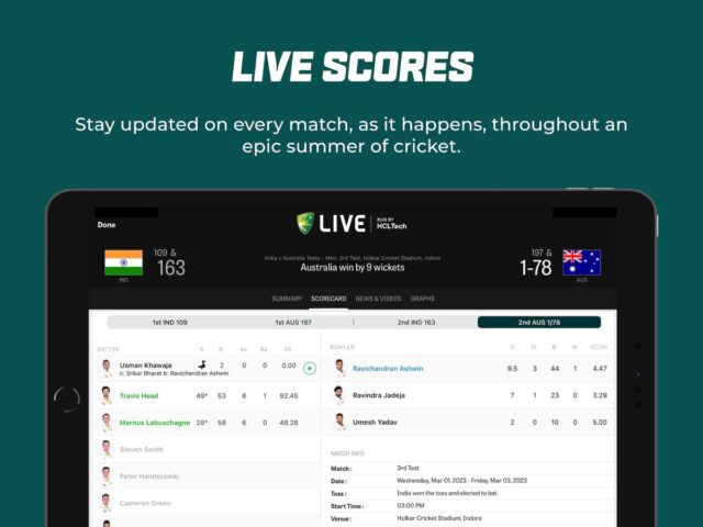 Cricket Australia Live untuk iOS