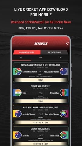 Android용 Cricket Mazza 11 Live Line