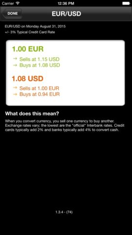 Conversor de divisas OANDA para iOS