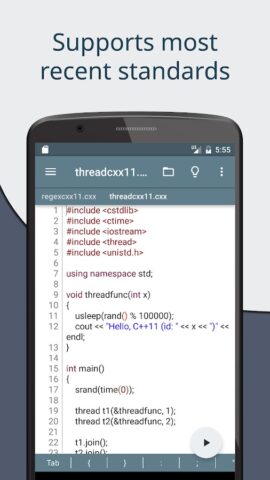 Android için Cxxdroid – C/C++ compiler IDE
