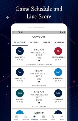 Dallas – Football Live Score لنظام Android