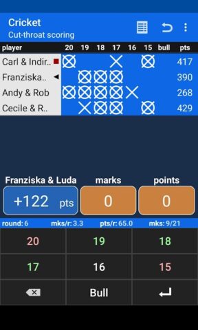 Darts Scoreboard per Android